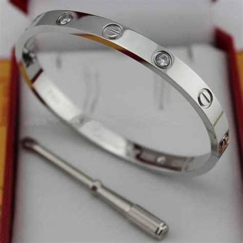 cartier white gold love bracelet replica|cartier love bracelet authentication.